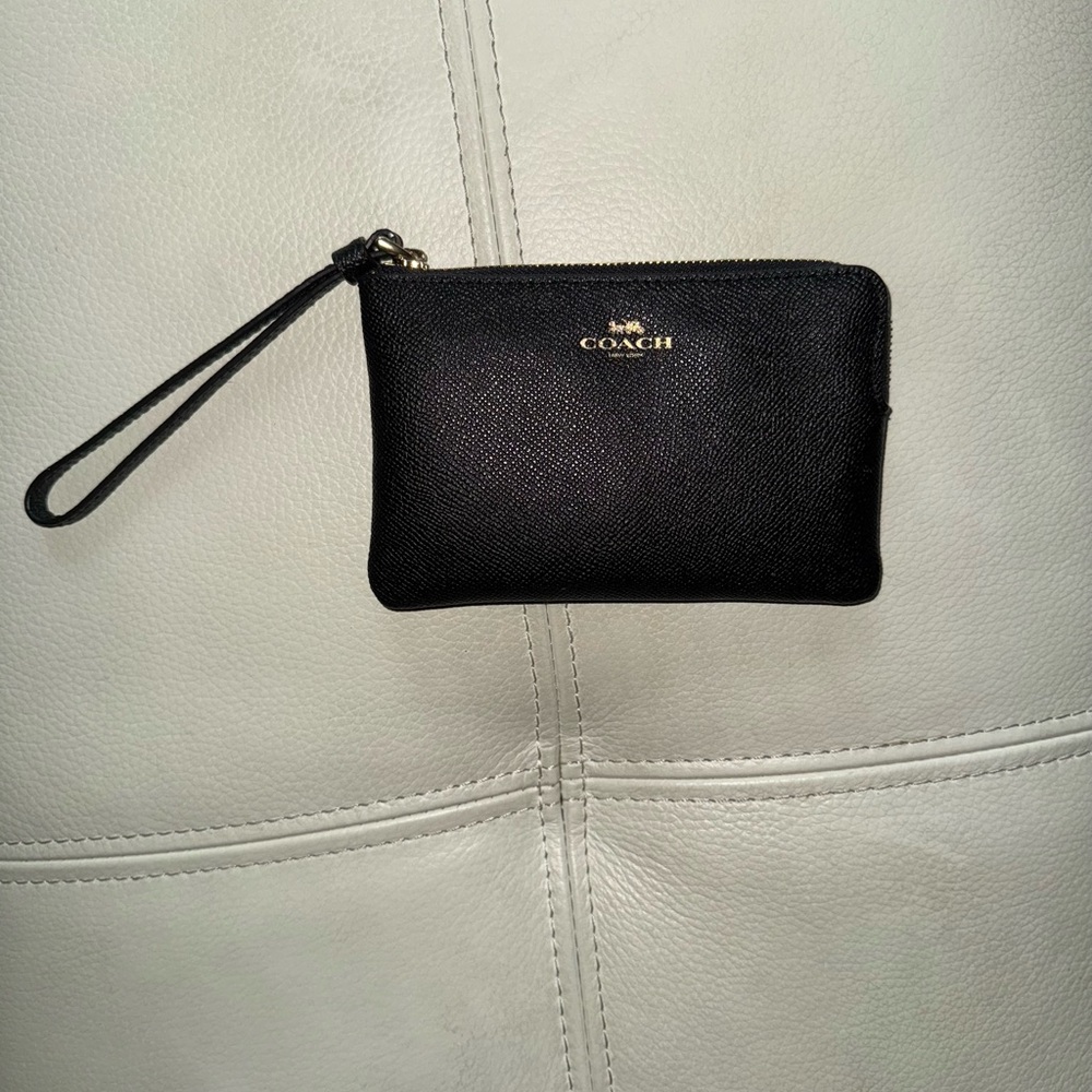Coach Black and Gold Wristlet